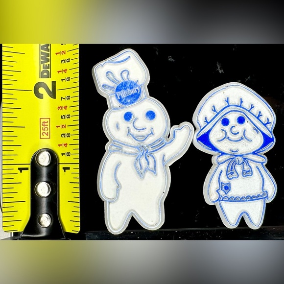 Vintage Pilsbury Doughboy & Doughgirl Fridge Magnets - Picture 2 of 3